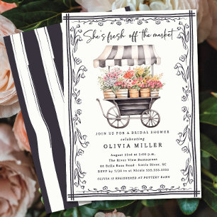 Chic Blume Cart Bridal Dusche Einladung