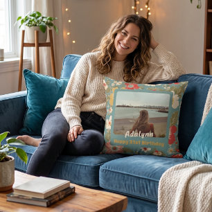 Chic Blume Foto Geschenke für 21-jährige Weibchen Kissen