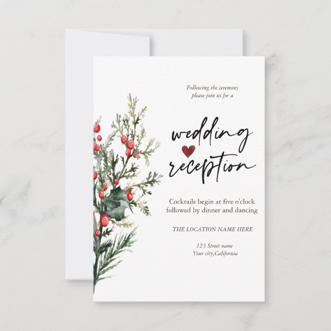 Chic Blume Ocean Empfang Einladung (Vorderseite)