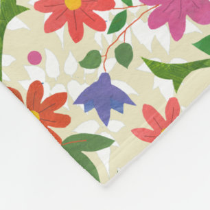Chic Blume und Polka Dots auf Ecru Fleece Blanket
