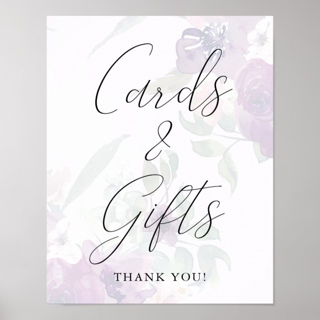 Chic Blumenkarten und Geschenke Hochzeit Poster (Vorne)