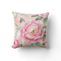Chic Blush Blooms, A 16x16 Botanisches Blumenkisse