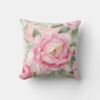 Chic Blush Blüten, Ein 16x16 Botanisches Florales Kissen