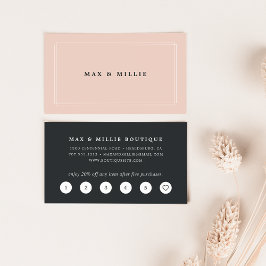 Chic Blush | Elegante rosa und schwarze Boutique Treuekarte