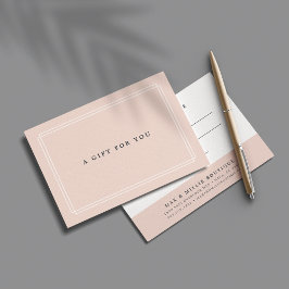 Chic Blush | Elegantes, hellrosa Geschenkgutschein