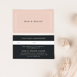 Chic Blush | Elegantes Rosa und Schwarz Terminkarte