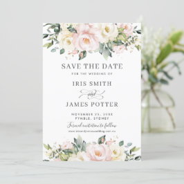 Chic Blush ElfenbeinblumenWedding Save the Date Ca Einladung
