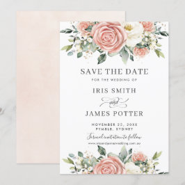 Chic Blush ElfenbeinblumenWedding Save the Date Ca Einladung