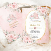 Chic Blush Floral Pampas Tea Party Babydusche
