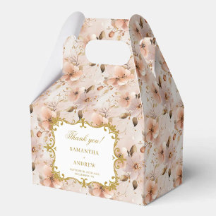 Chic Blush Gold Gastgeschenk Hochzeit Box Blumende Geschenkschachtel