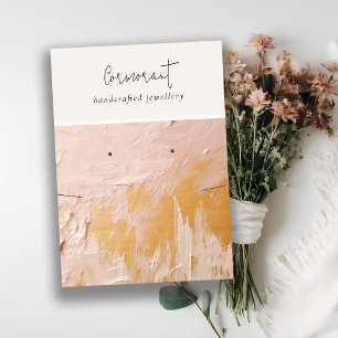 Chic Blush Gold Ölmalerei Textur Erdnekklammer Visitenkarte
