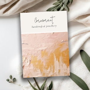 Chic Blush Gold Ölpaint Texture Necklace Display Visitenkarte