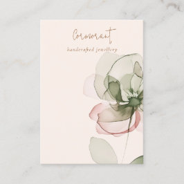 Chic Blush Green Pink Blume Blank Juwelier Display Visitenkarte