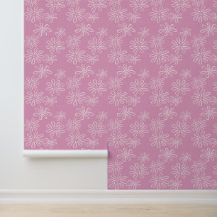 Chic Blush in Pink Blume Doodle Tapete