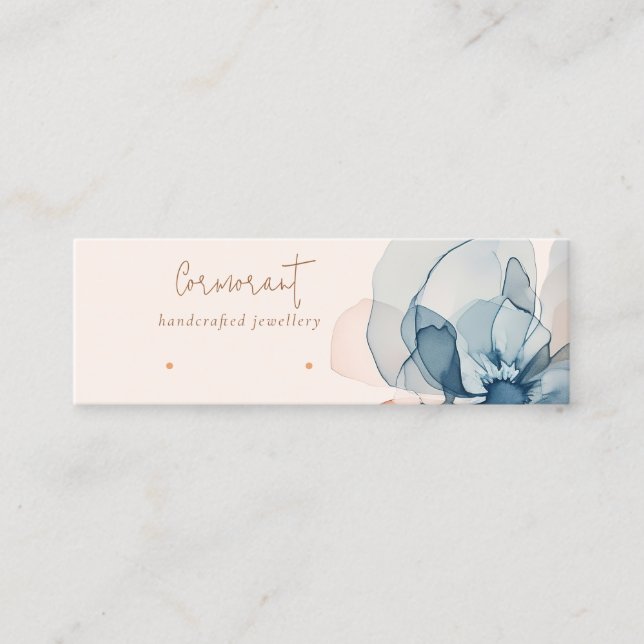 Chic Blush Navy Rust Blume Stuck Earring Display Mini Visitenkarte (Vorderseite)