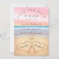 Chic Blush Pink Beach Hochzeit Herz-Sand Hochzeit