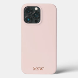 Chic Blush Pink benutzerdefinierte Monogramm Initi Case-Mate iPhone Hülle