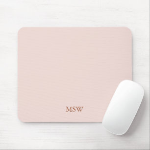 Chic Blush Pink benutzerdefinierte Monogramm Initi Mousepad