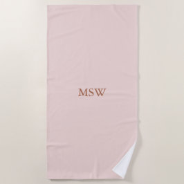 Chic Blush Pink benutzerdefinierte Monogramm Initi Strandtuch