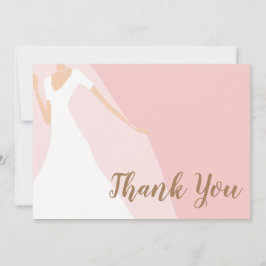 Chic Blush Pink Brautparty Dankeskarte