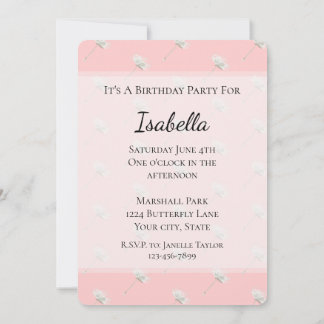 Chic Blush Pink Dandelion Blume Geburtstag Einladung