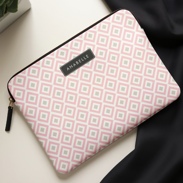 Chic Blush Pink Diamonds Pattern Laptopschutzhülle (Von Creator hochgeladen)