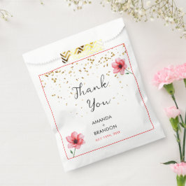 Chic Blush Pink Floral Confetti Frame Wedding Geschenktütchen