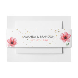 Chic Blush Pink Floral Confetti Rahmen Hochzeit Einladungsbanderole