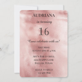 Chic Blush Pink Glam Glitzer Geburtstag Einladung