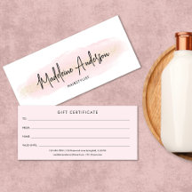 Chic Blush Pink Gold Fairlist Geschenkgutschein