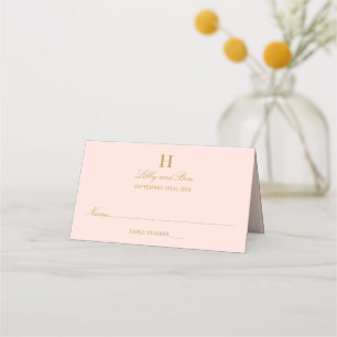 Chic Blush Pink & Gold Hochzeit Platzkarte