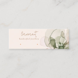 Chic Blush Pink Green Blume Stuhlvorführung Anzeig Mini Visitenkarte