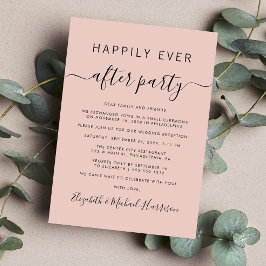 Chic Blush Pink Hochzeitsempfang Einladung