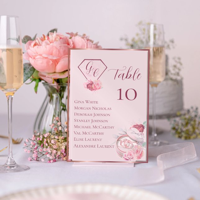 Chic Blush Pink Hochzeitssitze Tischnummer (Von Creator hochgeladen)
