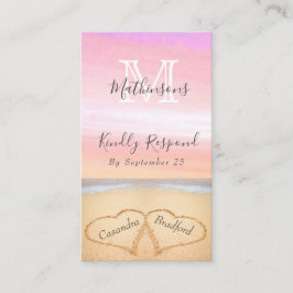 Chic Blush Pink Lila Hearts Sand UAWG Begleitkarte