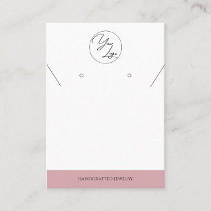 Chic Blush Pink Logo-Schmuckkarte Telefonnummerkarte