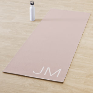 Chic Blush Pink Mit Monogramm Oversible Initialen Yogamatte