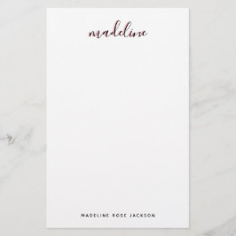 Chic Blush Pink mit schwarzem kalligraphischen Nam Briefpapier