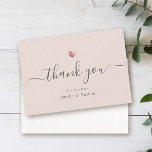 Chic Blush Pink Moderne Script Rose Goldenes Herz Dankeskarte<br><div class="desc">Dieses moderne,  schicke Rose goldenes Herz-Notizzettel mit handgeschriebenen Schriftzeichen neben Ihren Namen in eleganter Serifentypografie.</div>