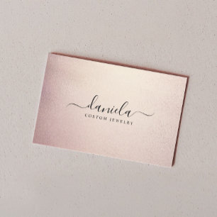 Chic Blush Pink Rose Gold Foil Business Card Visitenkarte