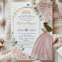 Chic Blush Pink Roses Blumenprinzessin Quinceañera