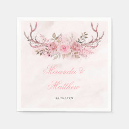 Chic Blush Pink Sage Blumenzauber Serviette