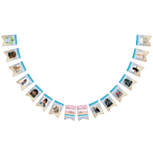 Chic Blush Pink Sunset Beach Hochzeit Wimpelkette