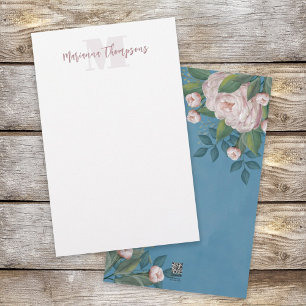 Chic Blush Pink Vintage Rose Florenz Elegante Blum Briefpapier