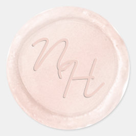 Chic Blush Pink Wax Umschlag Aufkleber Monogram St