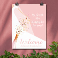 Chic Blush Rosa Brautparty Willkommen