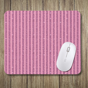 Chic Blush Rosa Glitter Style Vertikale Streifen Mousepad