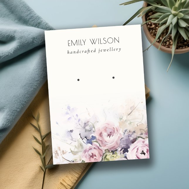 Chic Blush Rose Aquarellfarben Visitenkarte (Von Creator hochgeladen)