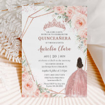 Chic Blush Rose Gold Quinceñera Princess