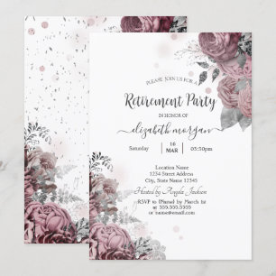 Chic Blush Rosen Ruhestand Einladung